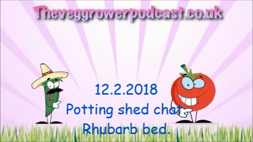 12.2.2018 potting shed chat and rhubarb bed