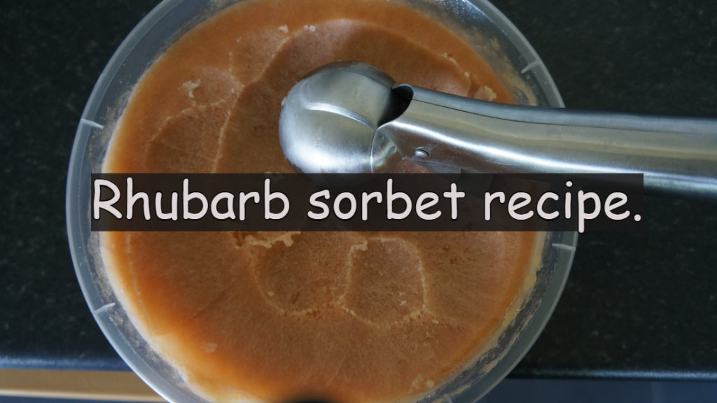 A couple of weeks ago I released this rhubarb cordial recipe. A reader named Rob replied with his rhubarb sorbet recipe. Well, I gave it a go, loved it and thought I should share it.