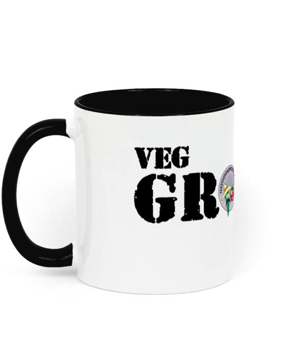 Two Toned Ceramic Mug Veg grower army logo