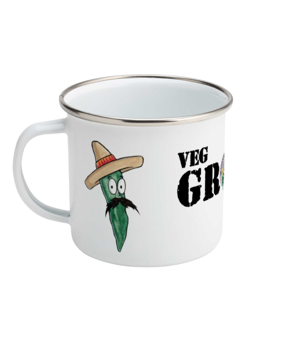 Enamel Mug 10oz Veg grower army logo tomato chilli